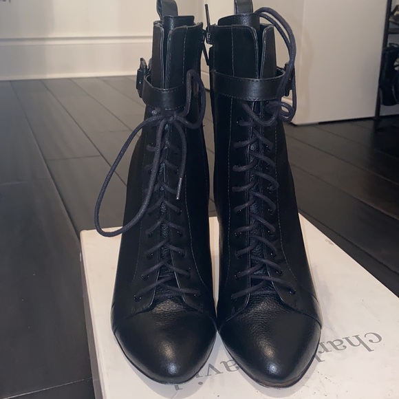 CHARLES DAVID Stiletto Leather Booties Size 6.5 - Picture 6 of 6